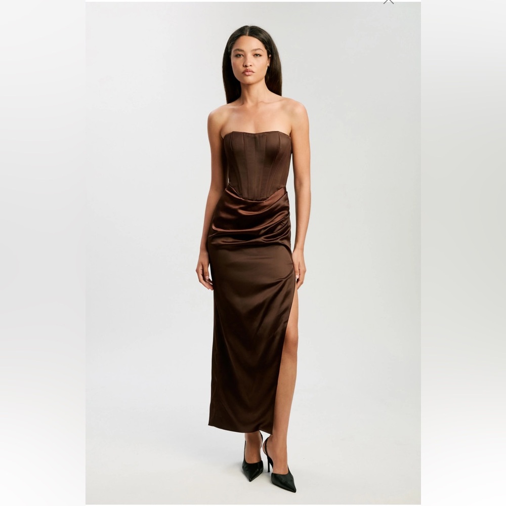 Bardot Satin Corset Dress
